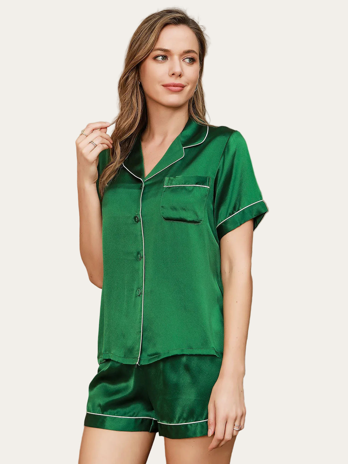 Silk Charm™ | Maulbeerseiden-Mini-Negligé mit Schnürdetail & Spitzenrücken