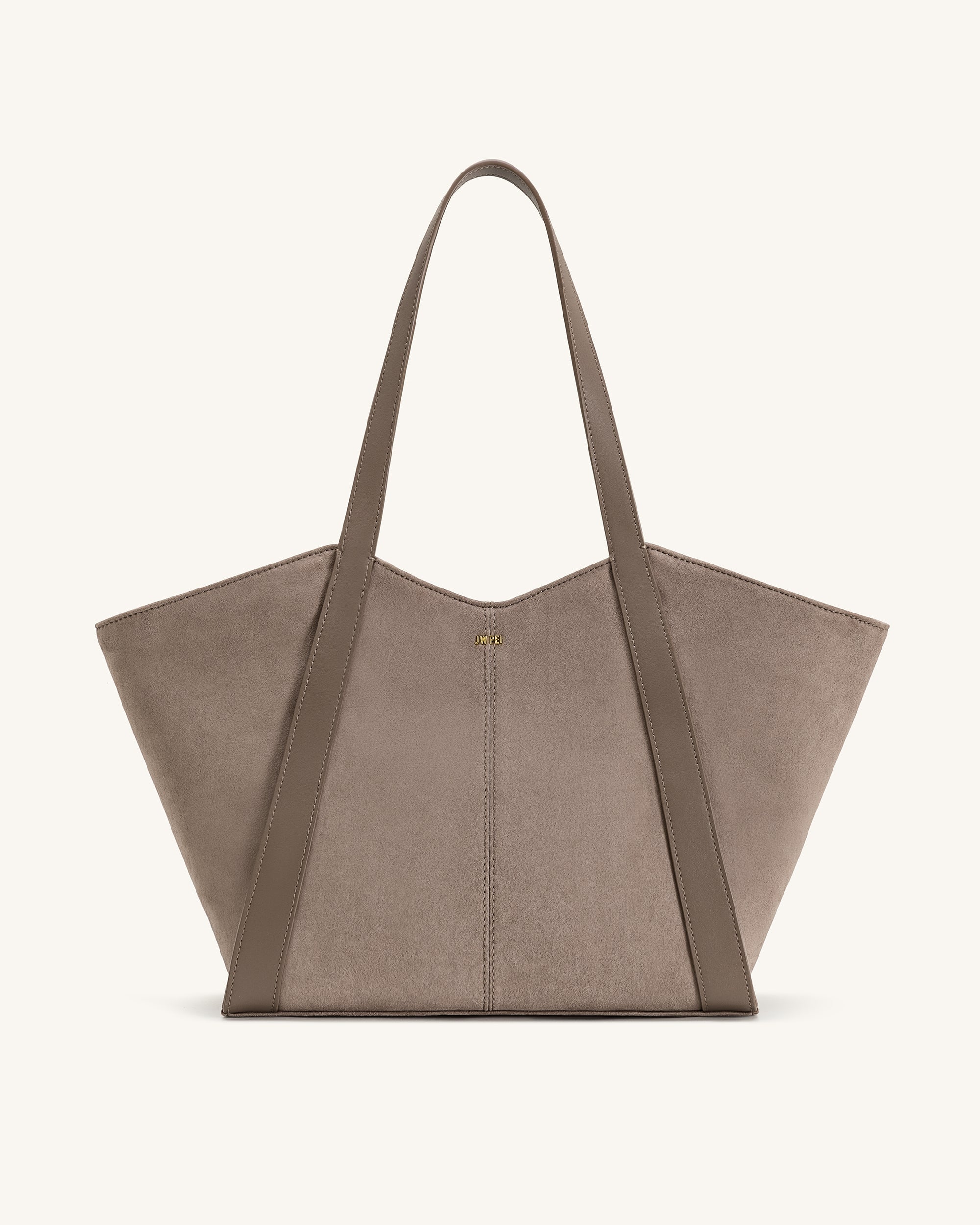 Seraphina™ | Geräumige Tote Bag aus Kunstwildleder Beige / Grau