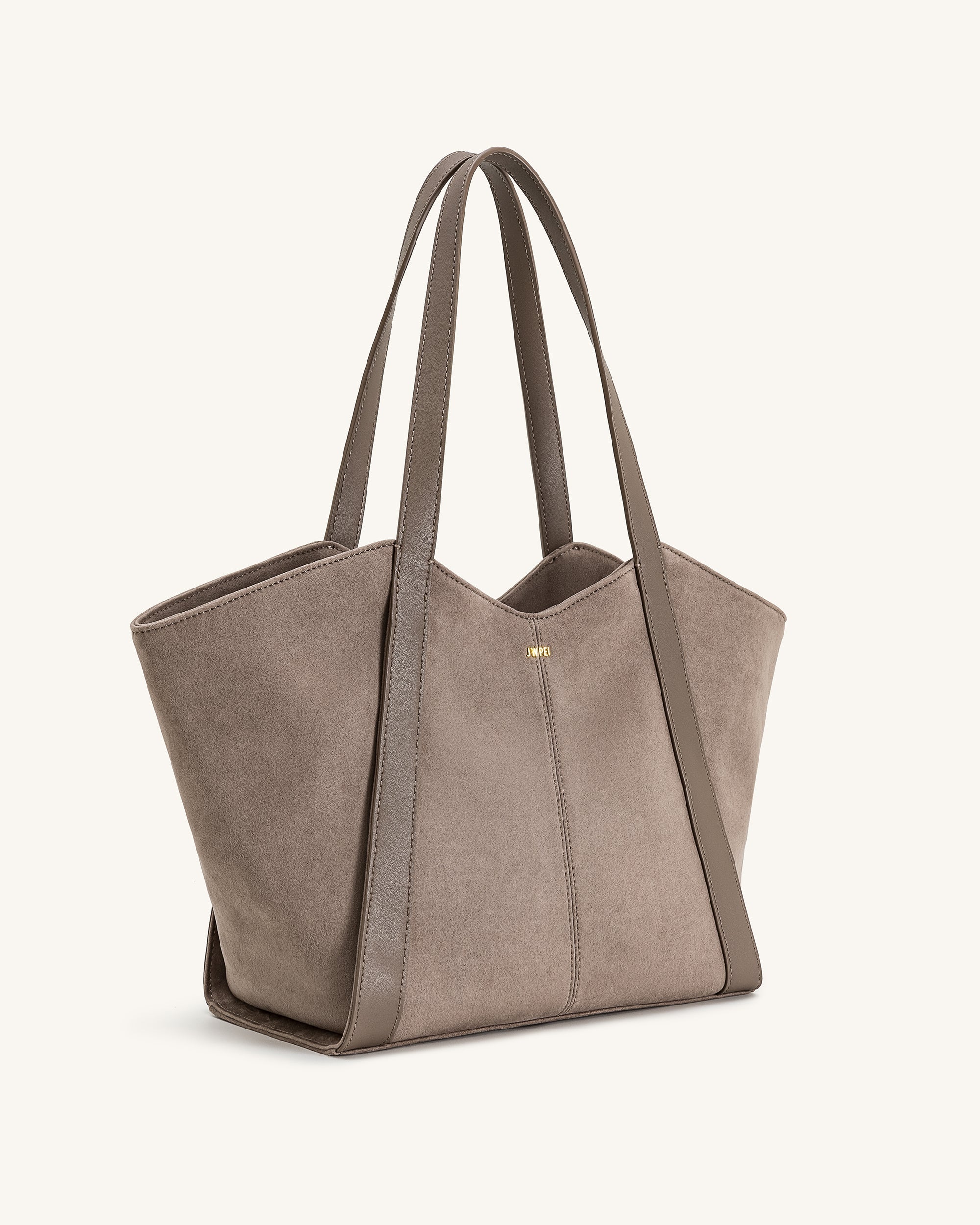 Seraphina™ | Geräumige Tote Bag aus Kunstwildleder Beige / Grau