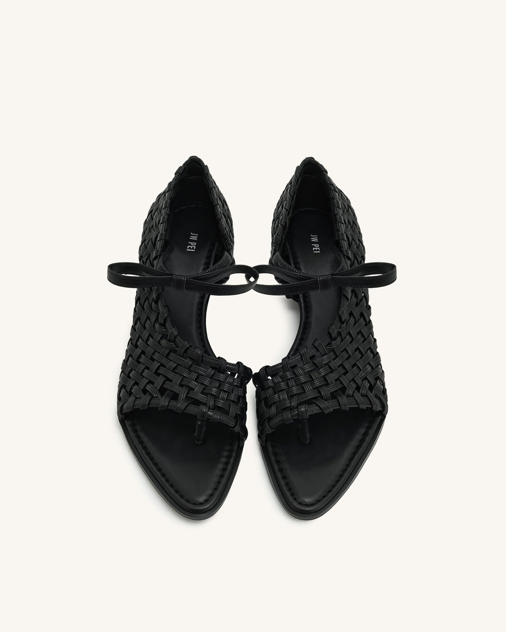 Jocelyn™ | Elegante Flip-Flops mit geflochtenem Riemen – Schwarz