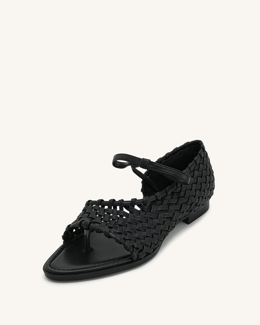 Jocelyn™ | Elegante Flip-Flops mit geflochtenem Riemen – Schwarz