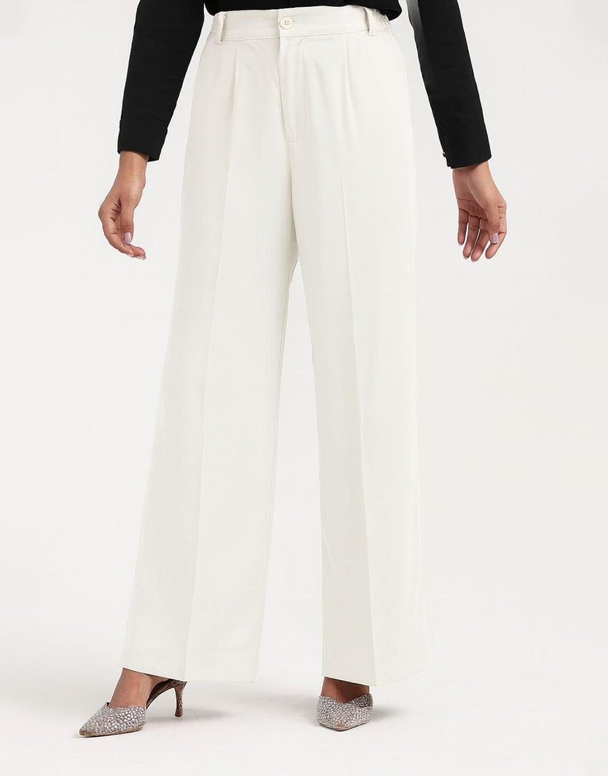 Soft Flow™ | Wide-Leg Georgette-Hose in Weiss