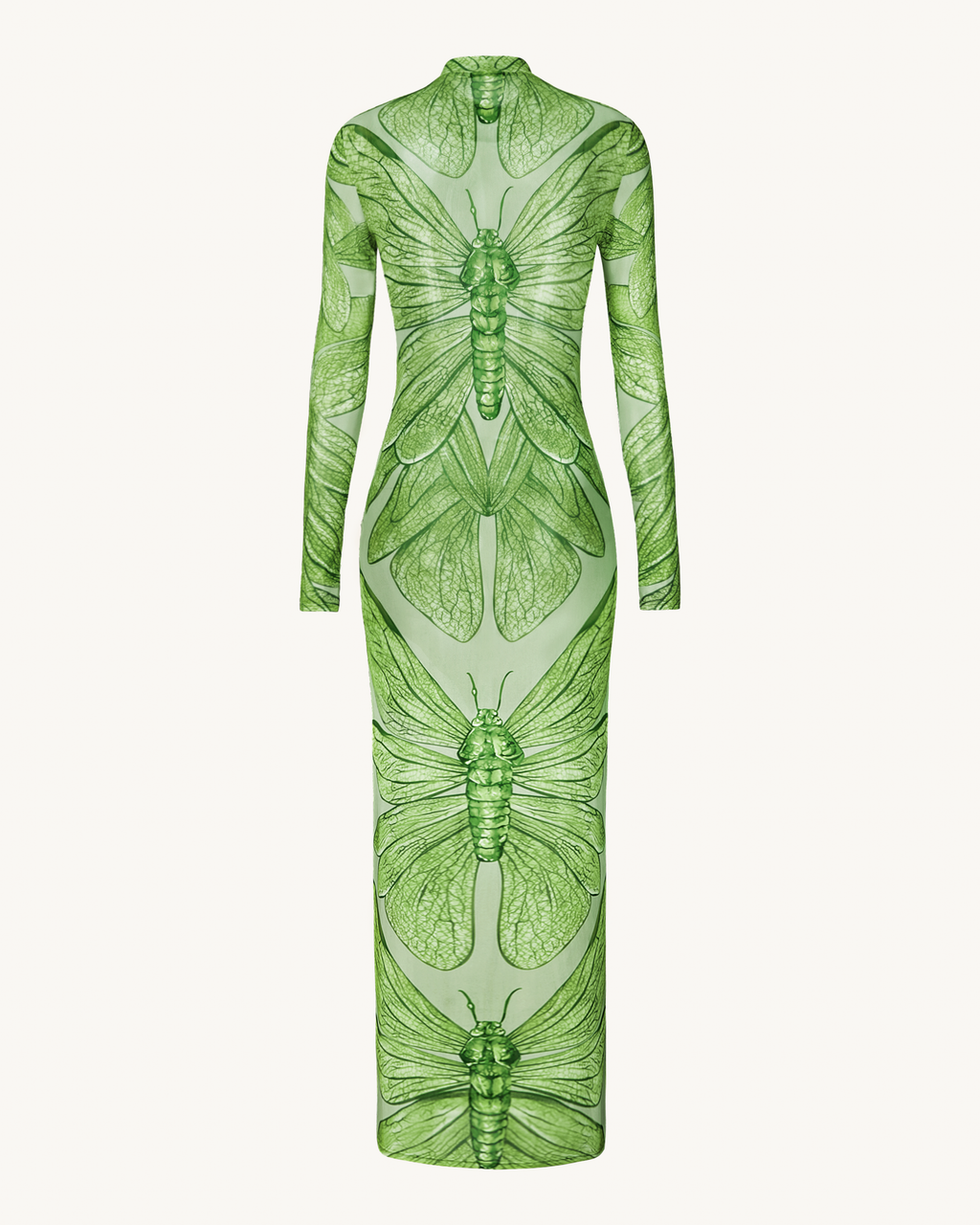 Emerald™ | Transparentes Mesh-Kleid mit Libellenmotiv – Grün