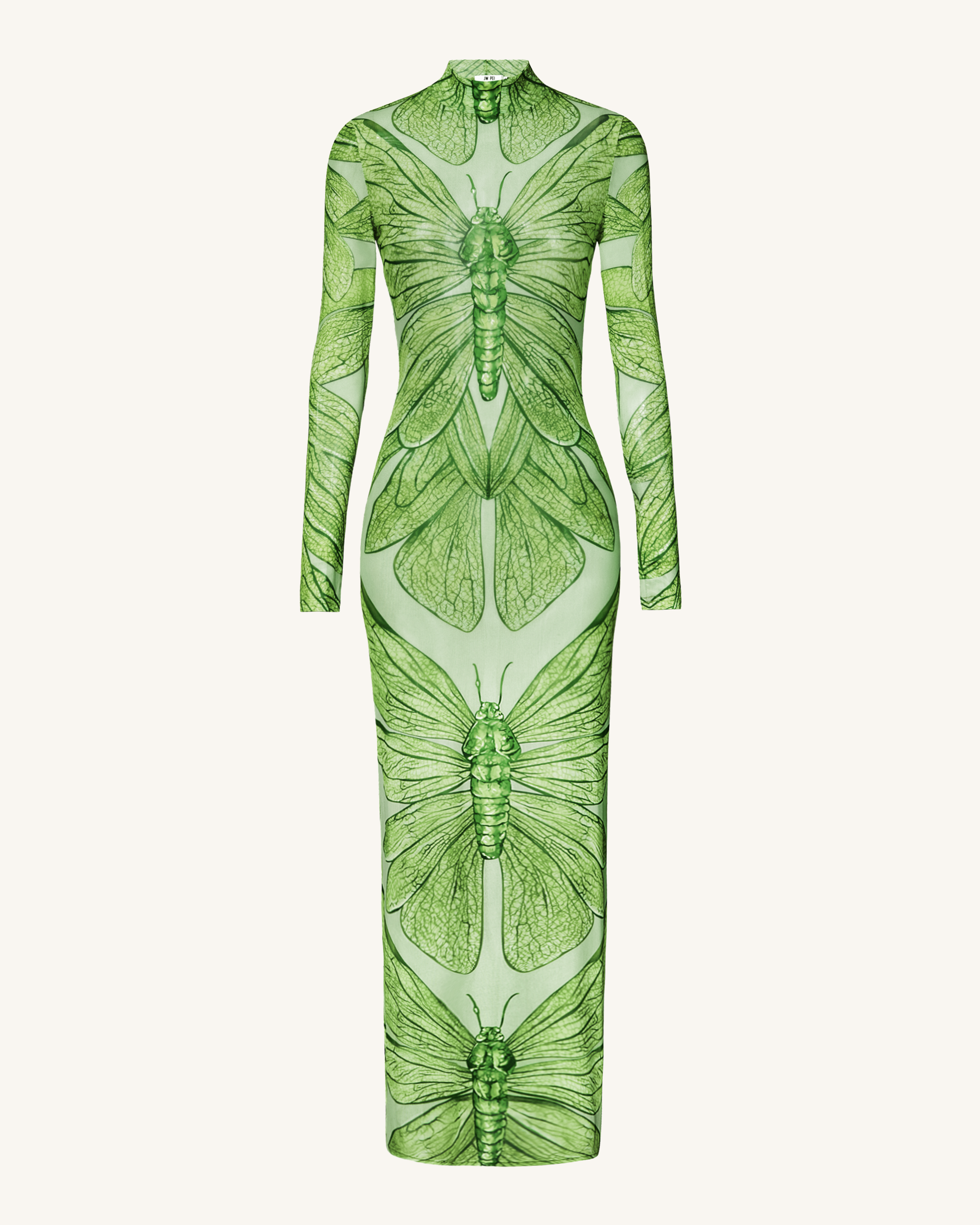 Emerald™ | Transparentes Mesh-Kleid mit Libellenmotiv – Grün