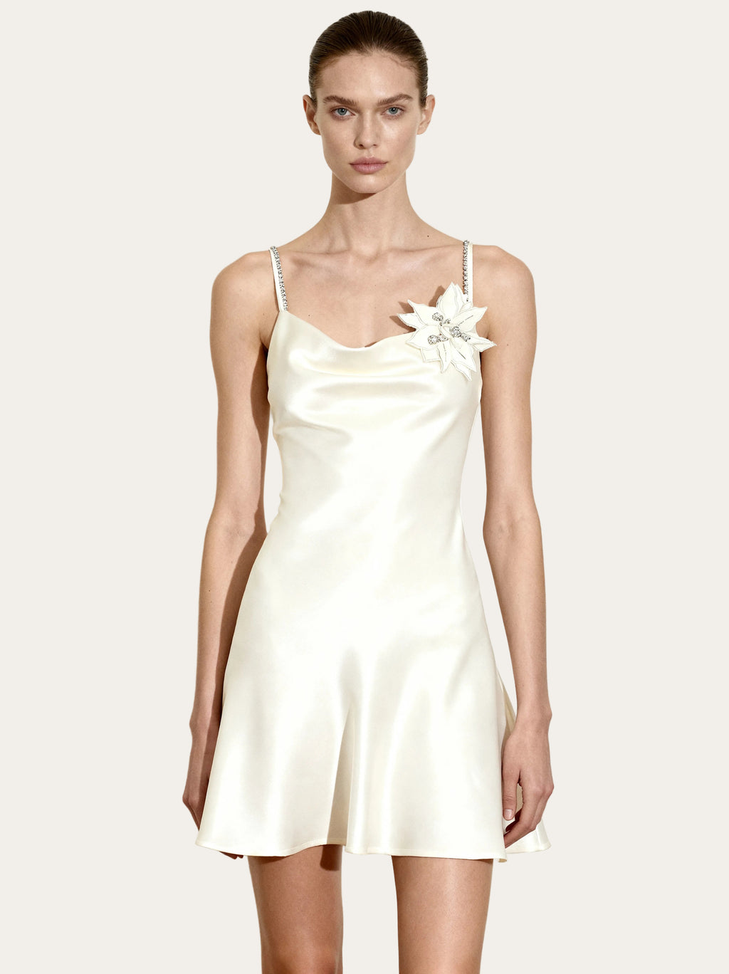 Crystal Flora™ | Slip mit floraler Kristallverzierung – Weiss