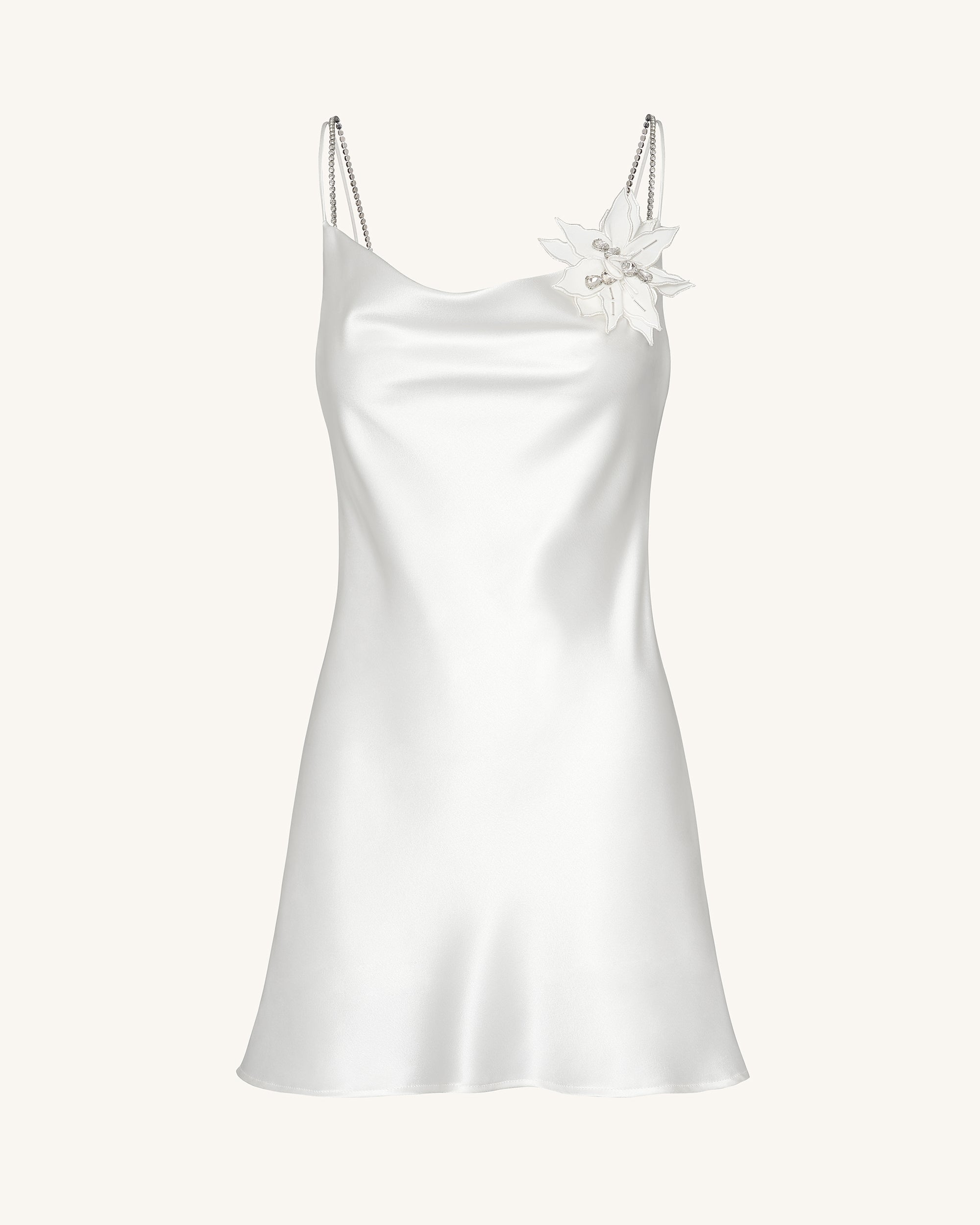 Crystal Flora™ | Slip mit floraler Kristallverzierung – Weiss