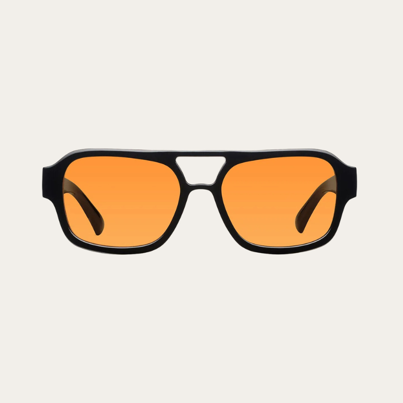 Orion™ | Schwarz & Orange | Oversized Aviator Sonnenbrille