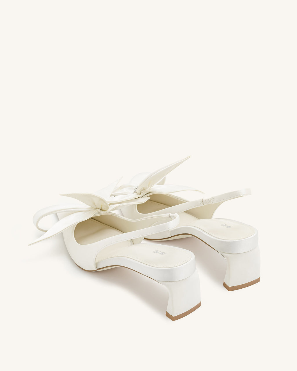 Queena™ | Slingback-Pumps mit floralen Applikationen – Elfenbein