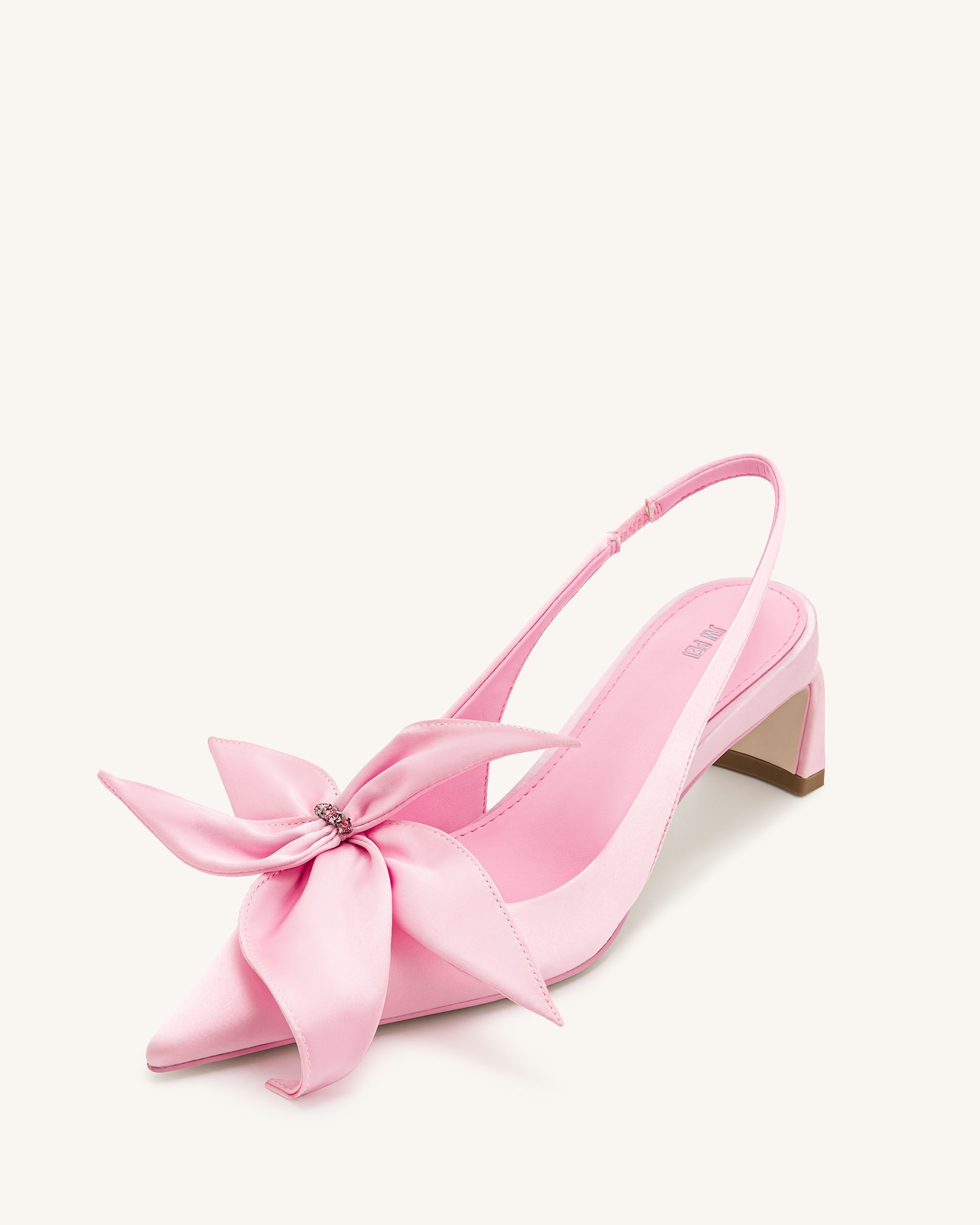 Queena™ | Slingback-Pumps mit floralen Applikationen – Pink