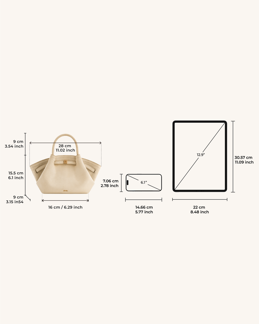 Luna | Kleine Tote Bag Beige