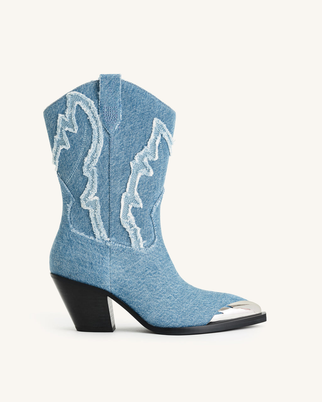 Riya™ | Moderner Western-Stiefel im Denim-Look – Blau