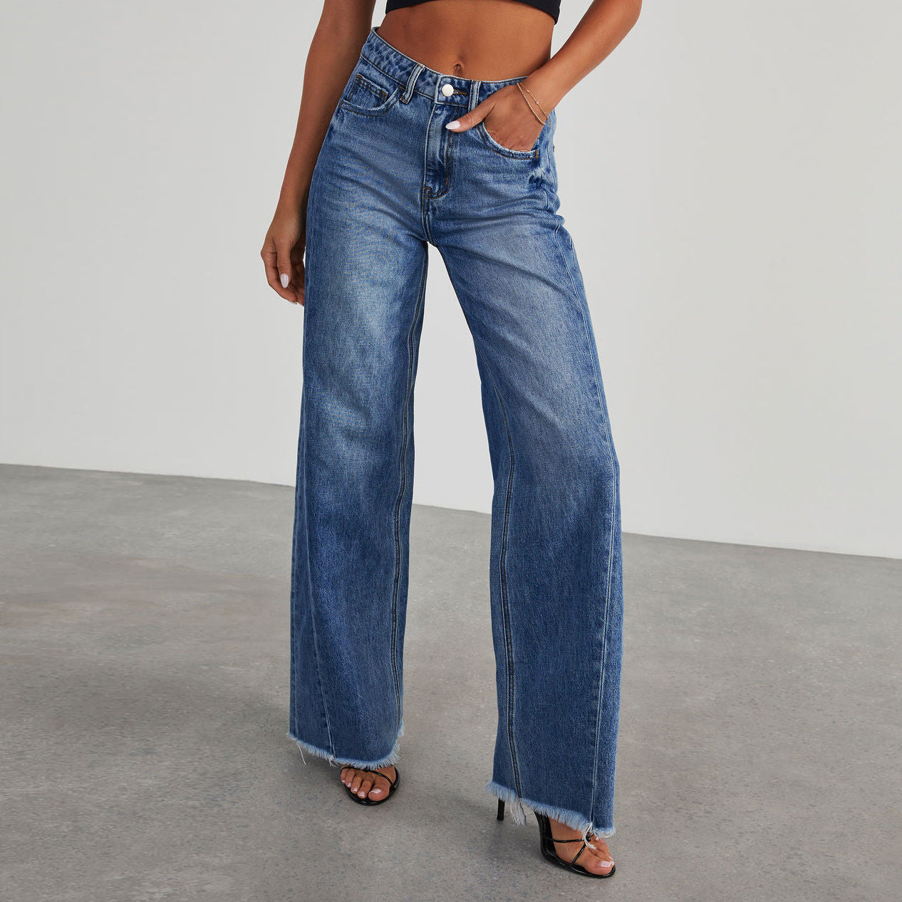 Valeria™ | High-Waist Wide-Leg Jeans – Eleganz trifft Komfort