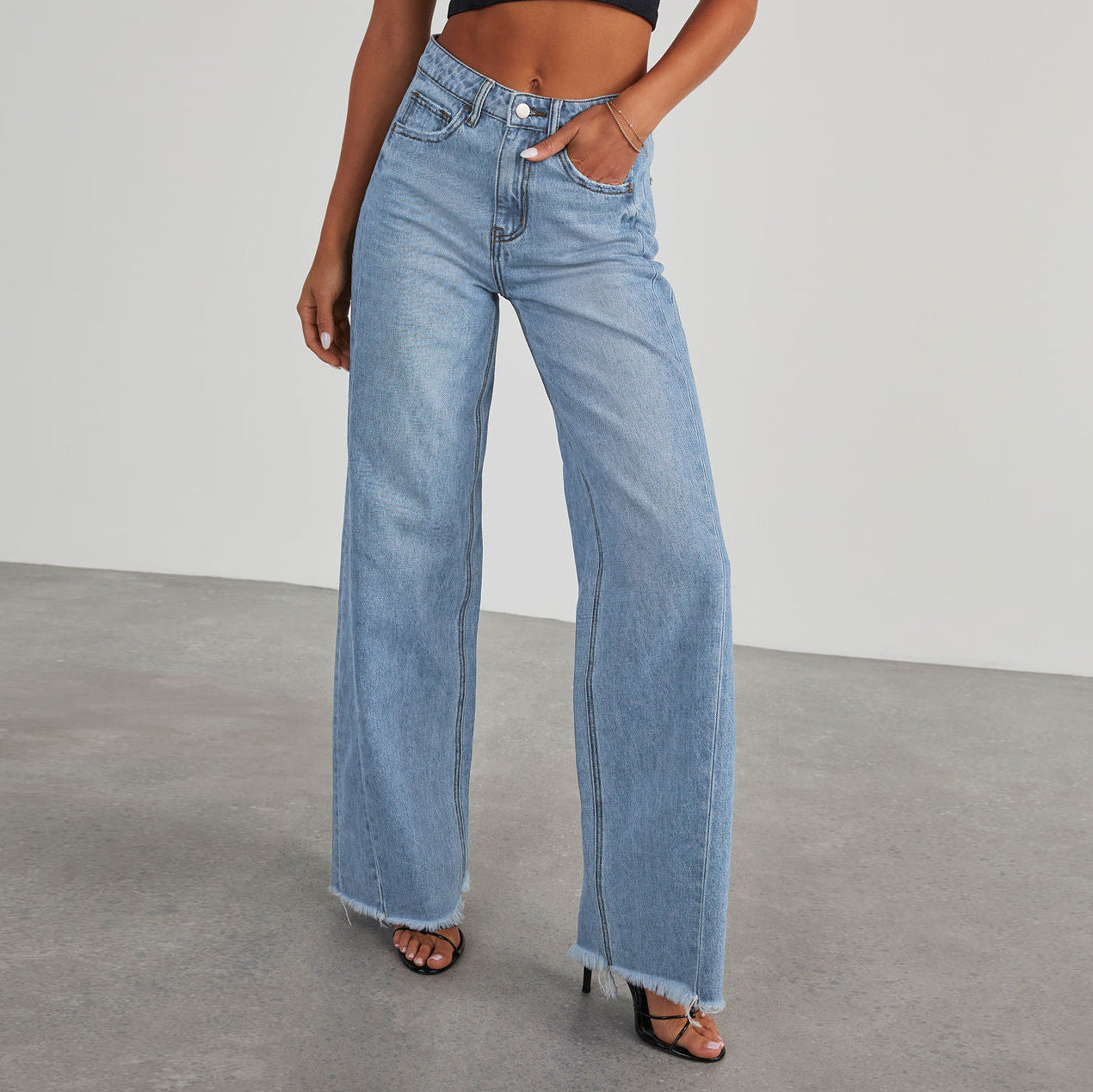 Valeria™ | High-Waist Wide-Leg Jeans – Eleganz trifft Komfort