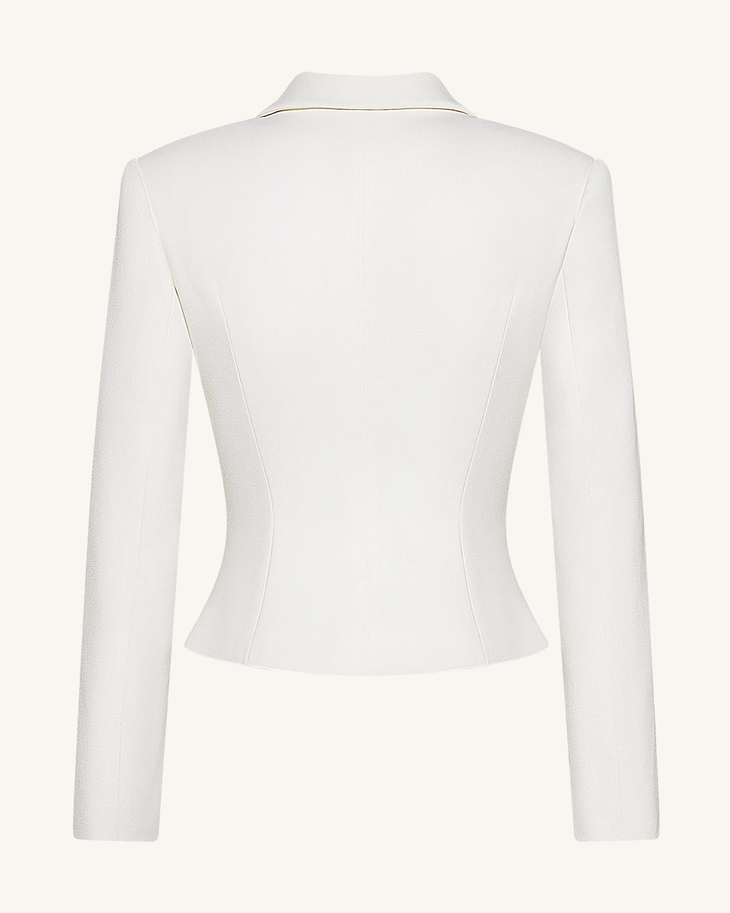 Elena™ | Cropped-Blazer mit betonter Taille – Weiss