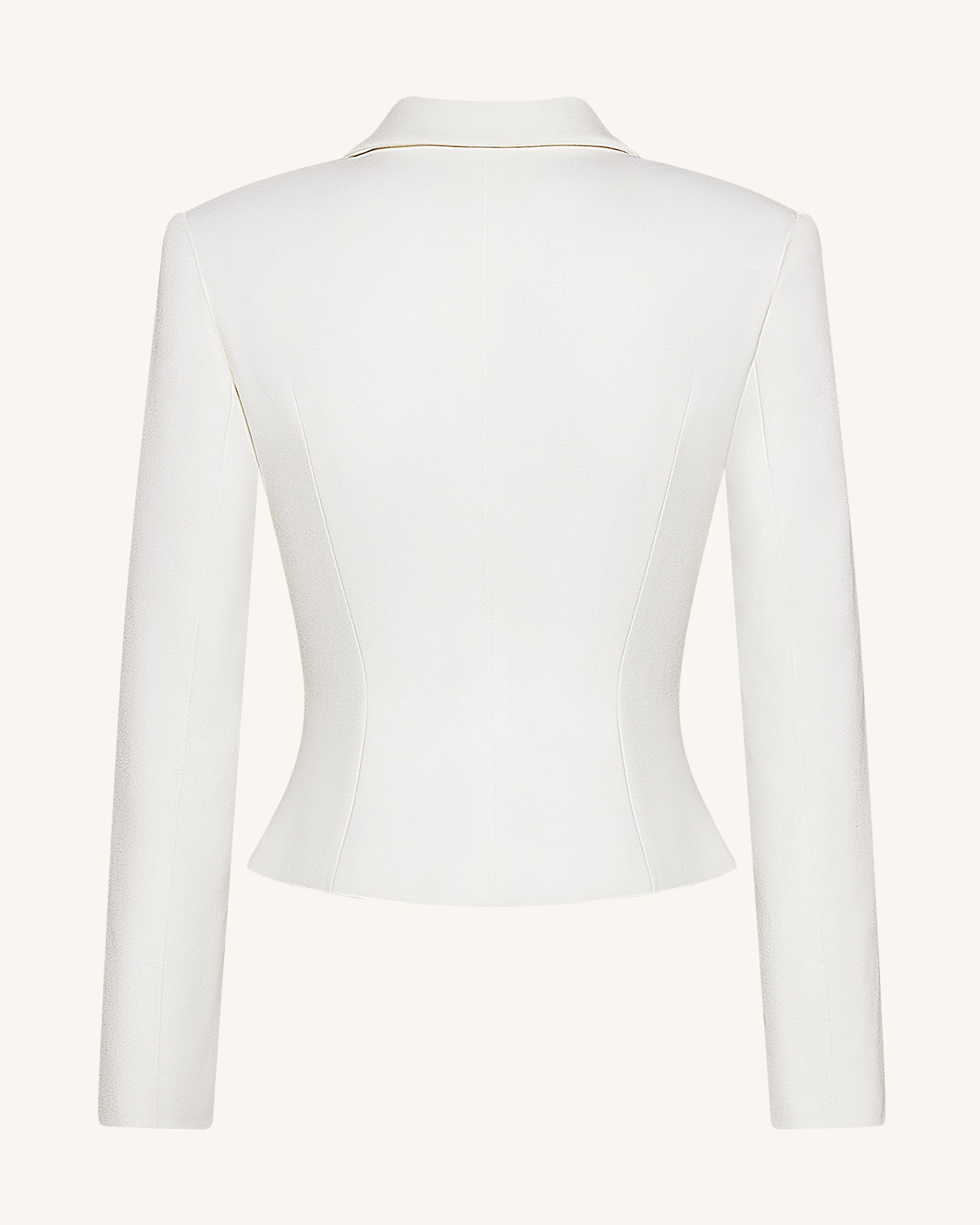 Elena™ | Cropped-Blazer mit betonter Taille – Weiss