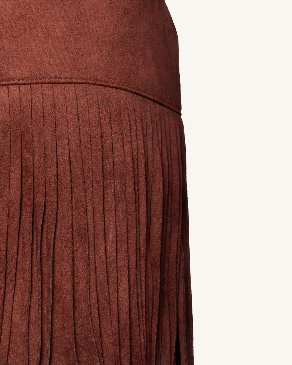 Selena™ | Halter-Top in Wildleder-Optik mit Fransen – Bordeaux