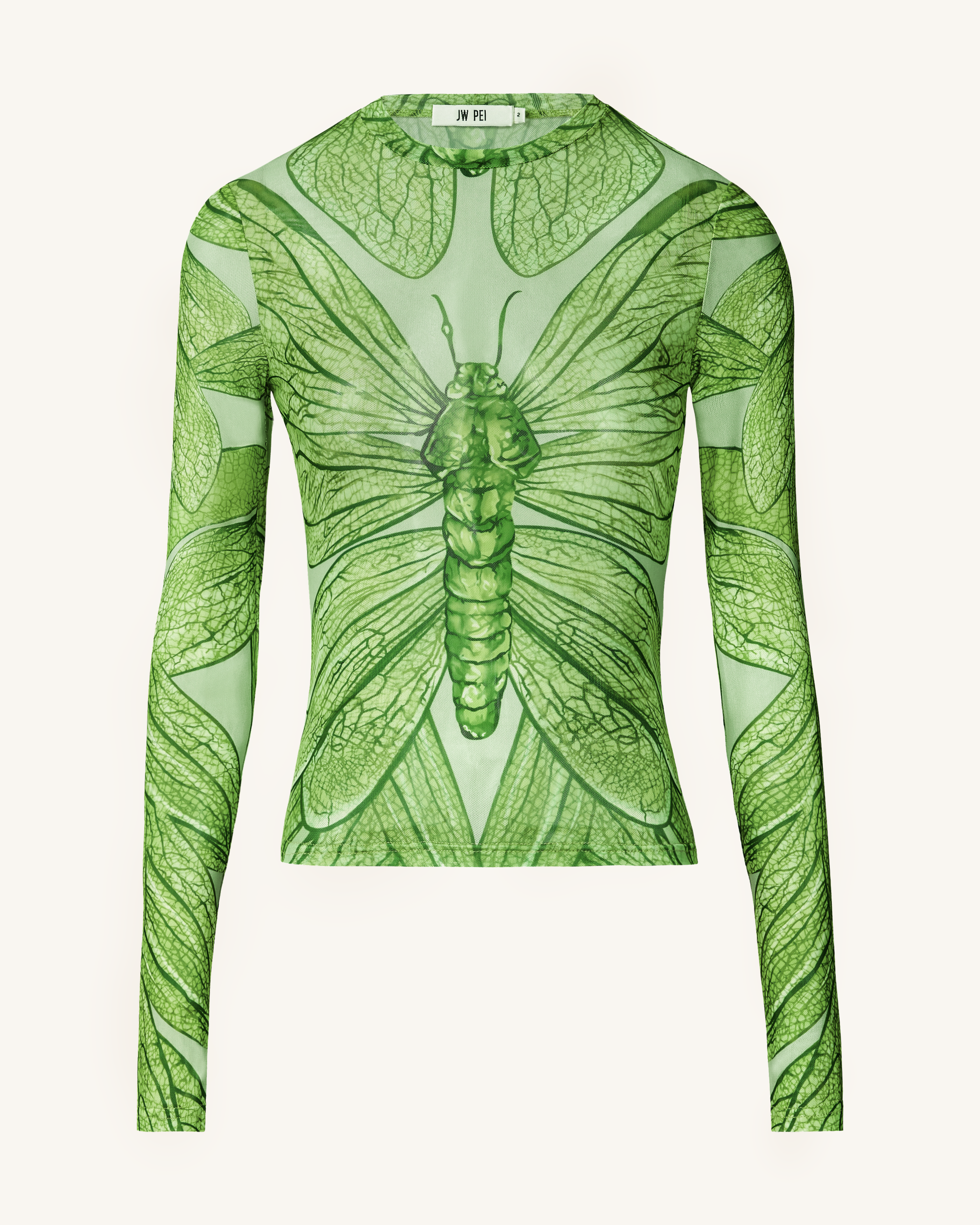 Dragonfly™ | Elegantes Sheer-Top mit feiner Aderstruktur – Grün