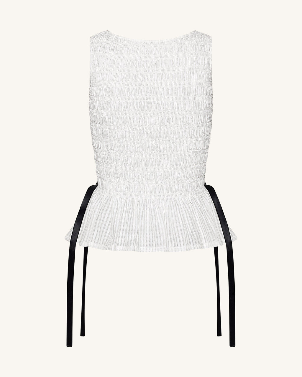 Isabella™ | Smocked Peplum Top ohne Ärmel – Weiss