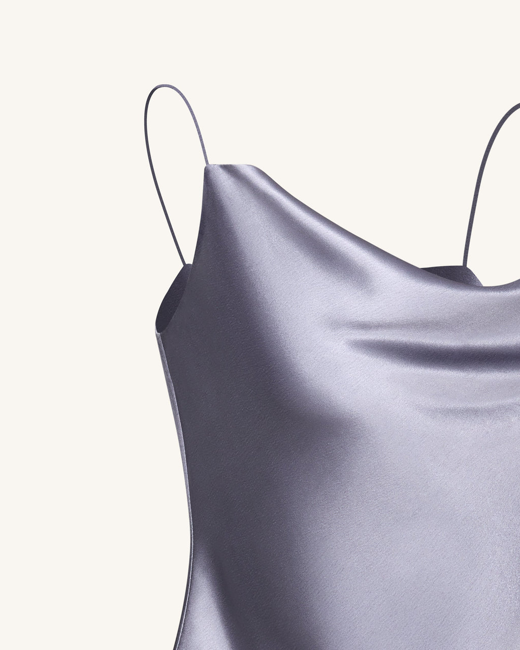 Livia™ | Satin-Camisole mit Wasserfallausschnitt – Silber