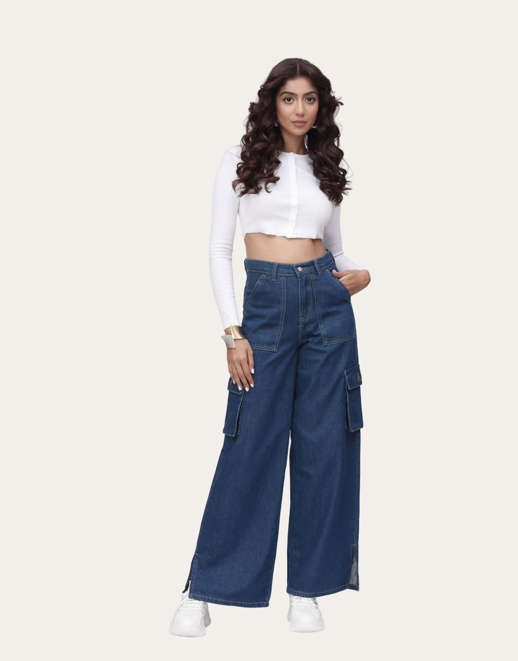 Urban Cargo™ | High-Waist Wide-Leg Cargo Jeans