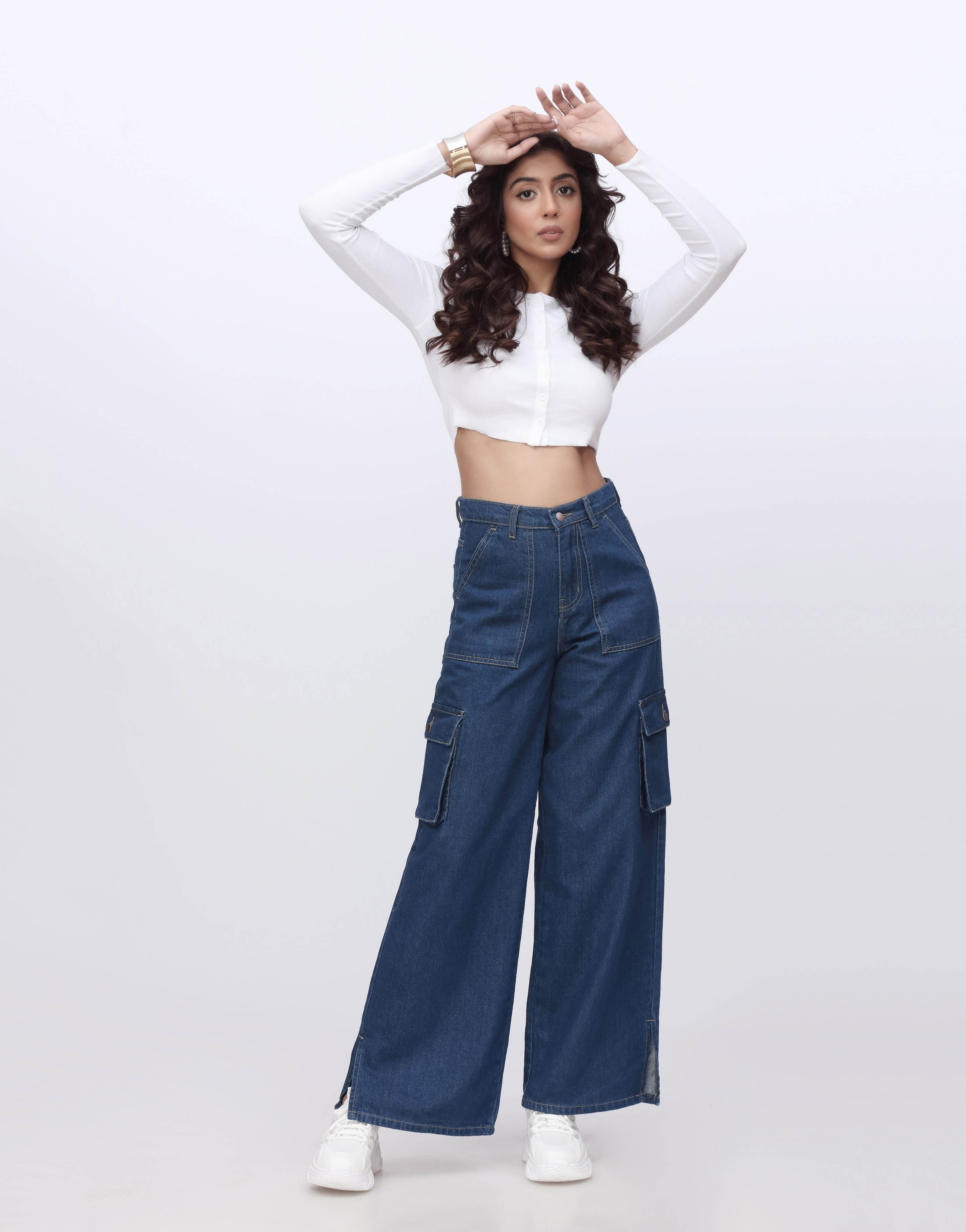 Urban Cargo™ | High-Waist Wide-Leg Cargo Jeans