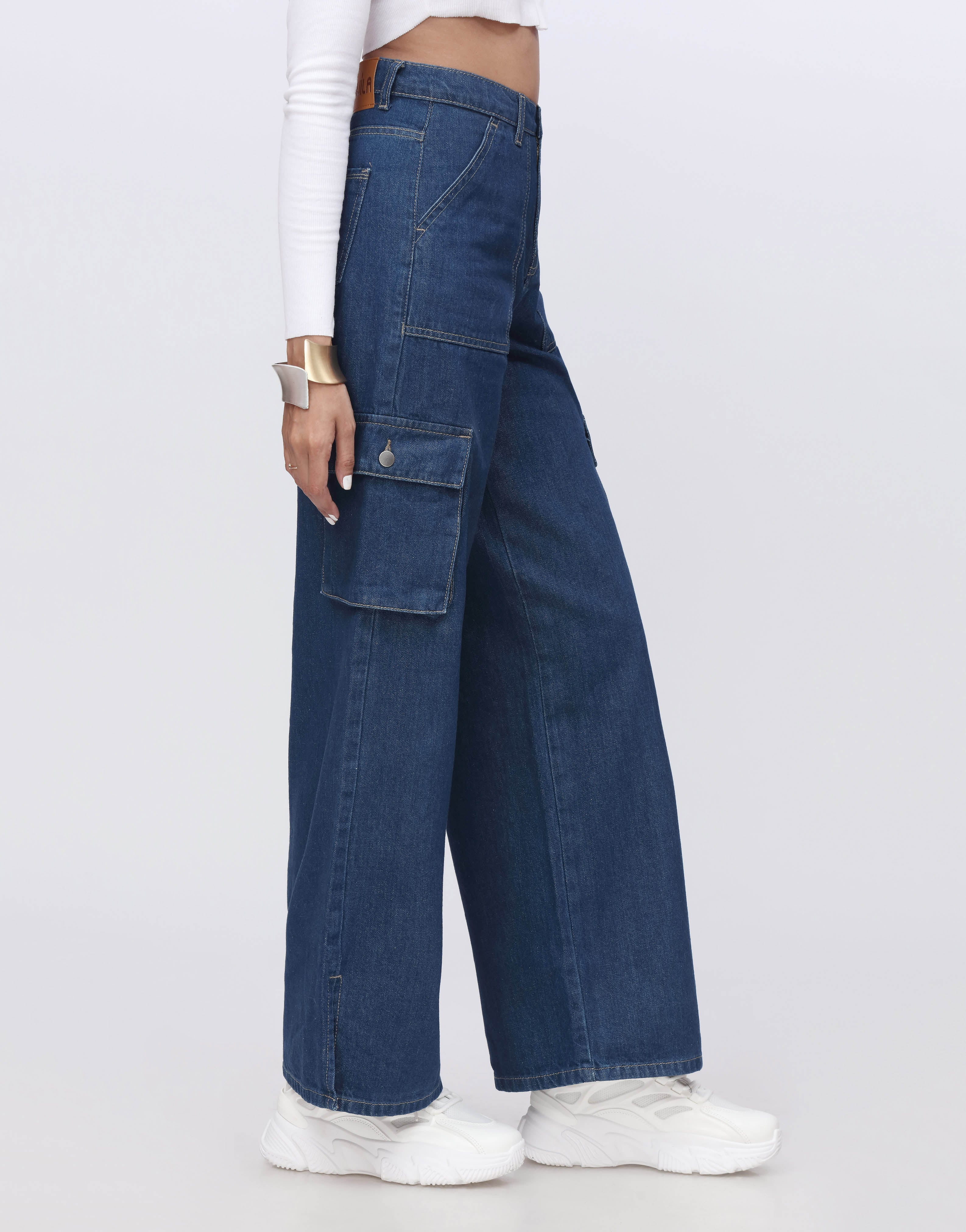 Urban Cargo™ | High-Waist Wide-Leg Cargo Jeans