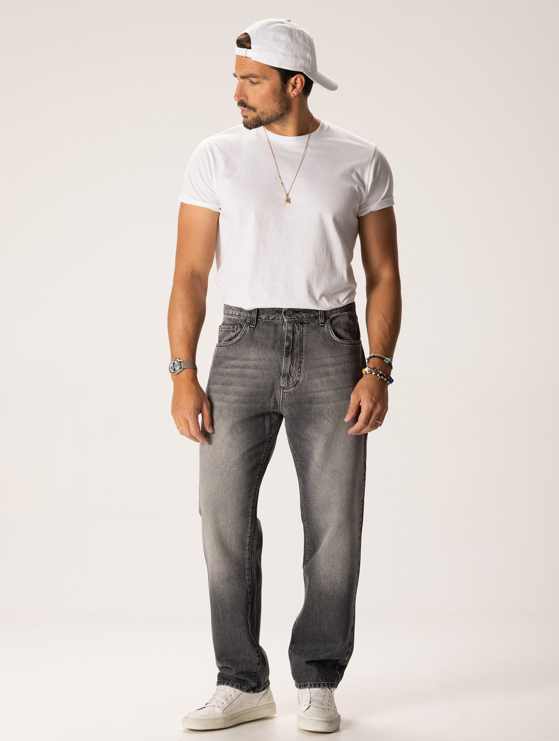 Soren™ | Straight Jeans in Washed Grey