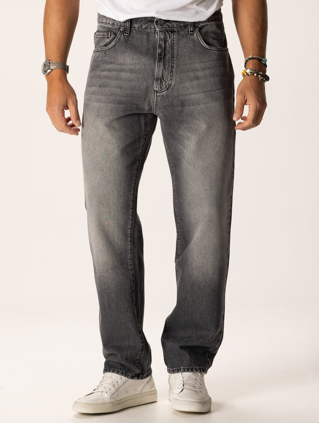 Soren™ | Straight Jeans in Washed Grey