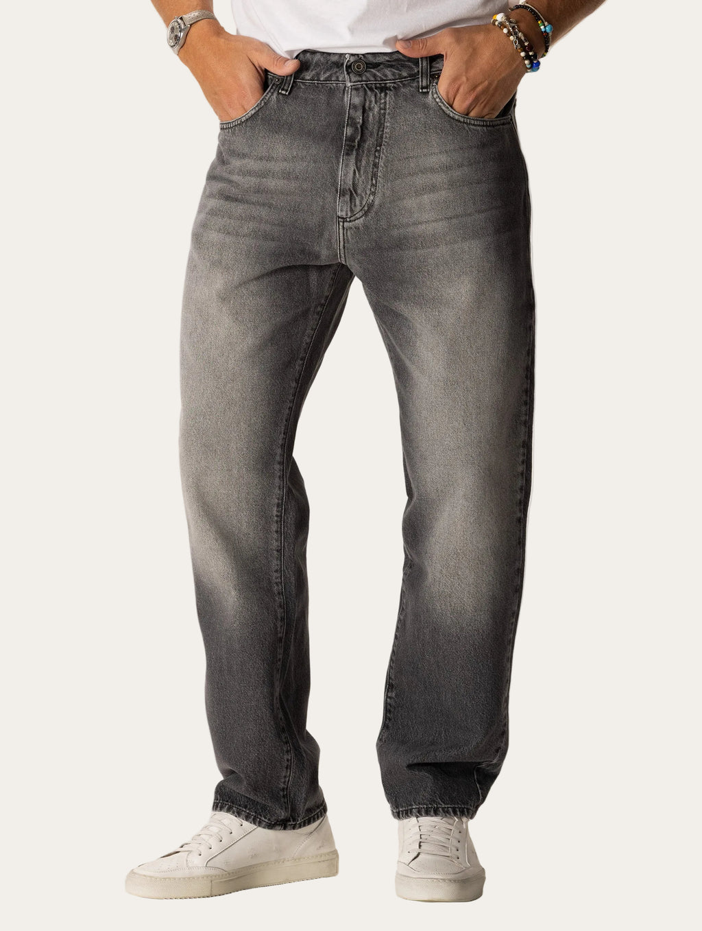 Soren™ | Straight Jeans in Washed Grey