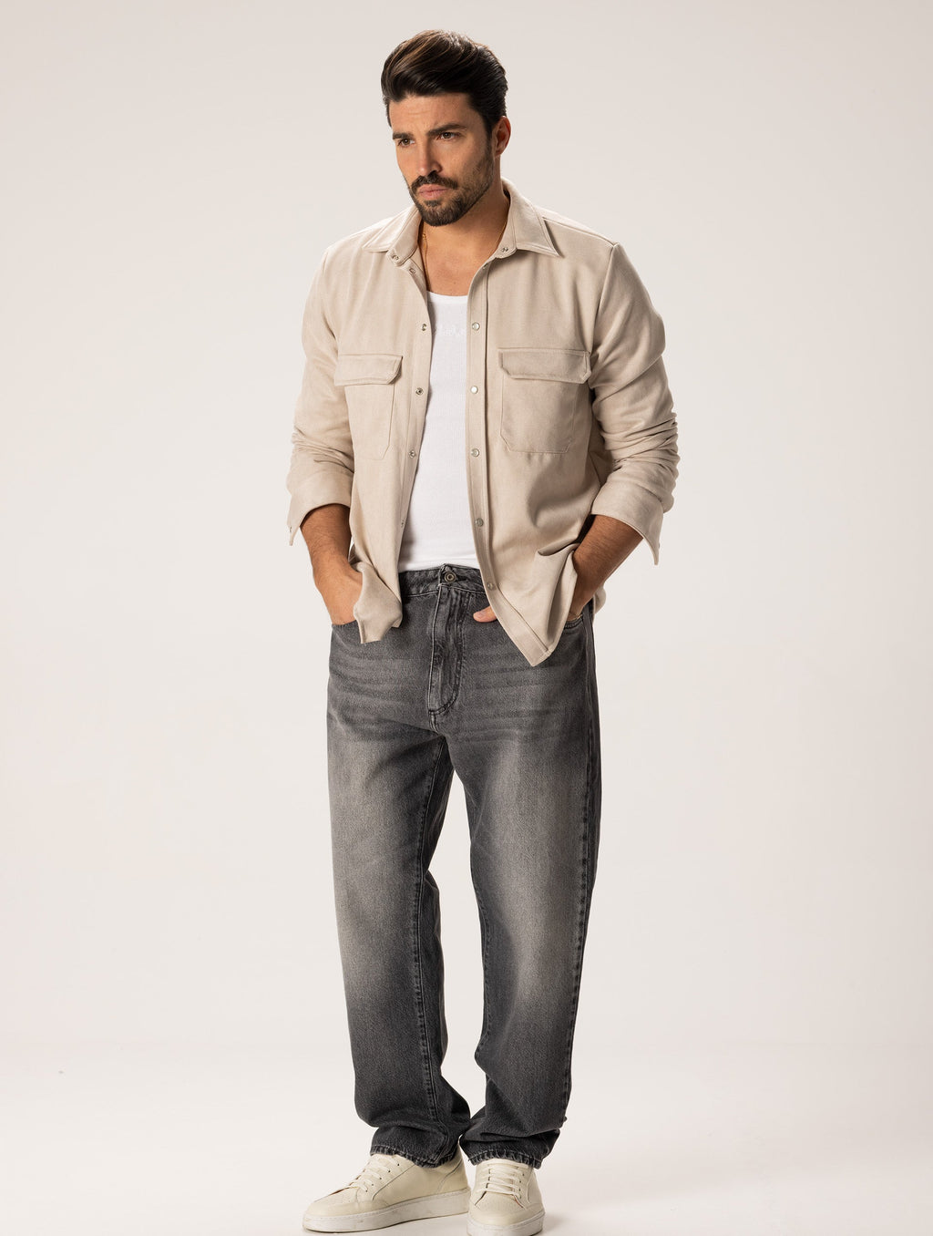 Soren™ | Straight Jeans in Washed Grey