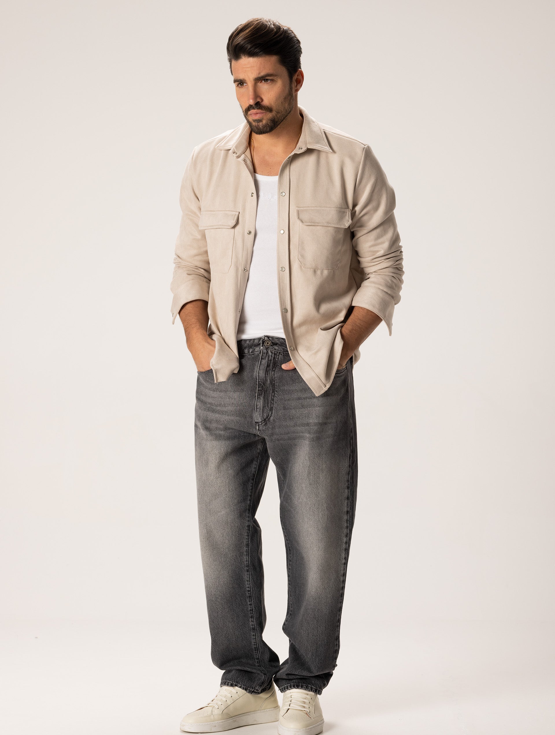 Soren™ | Straight Jeans in Washed Grey