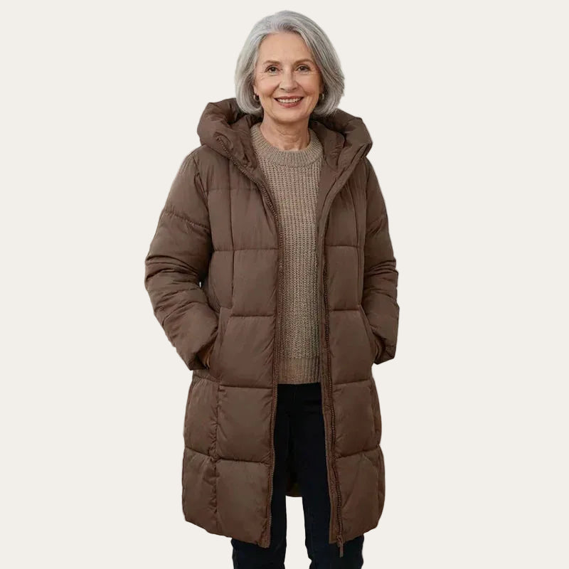 Iris™ | Langer Daunenmantel mit Kapuze