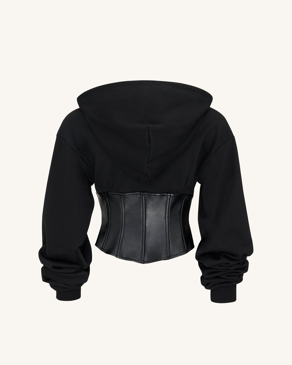 Valentina™ | Strukturierter Corset-Hoodie – Schwarz