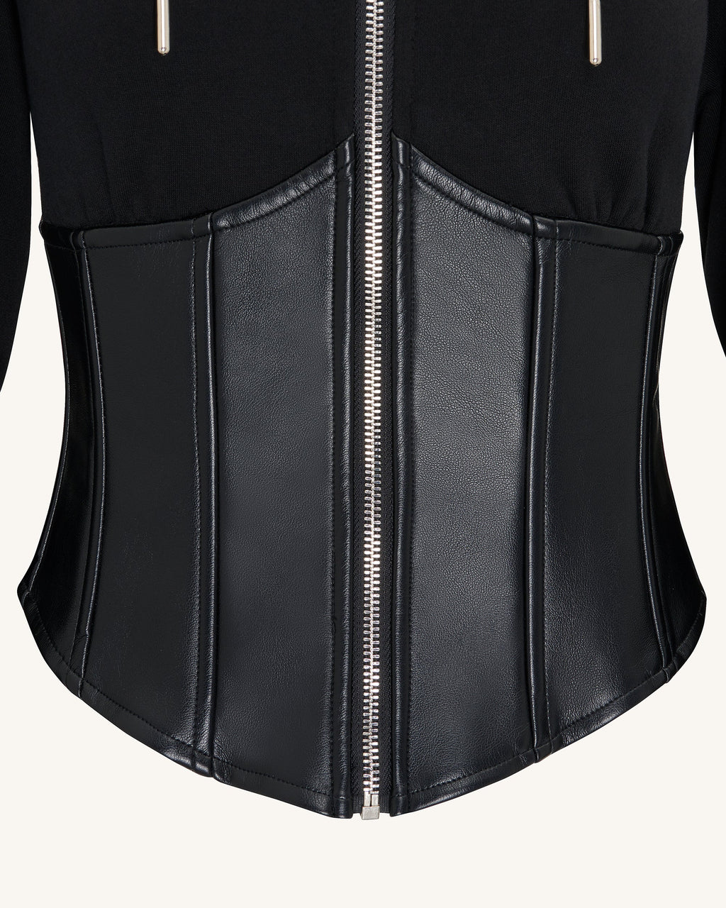 Valentina™ | Strukturierter Corset-Hoodie – Schwarz