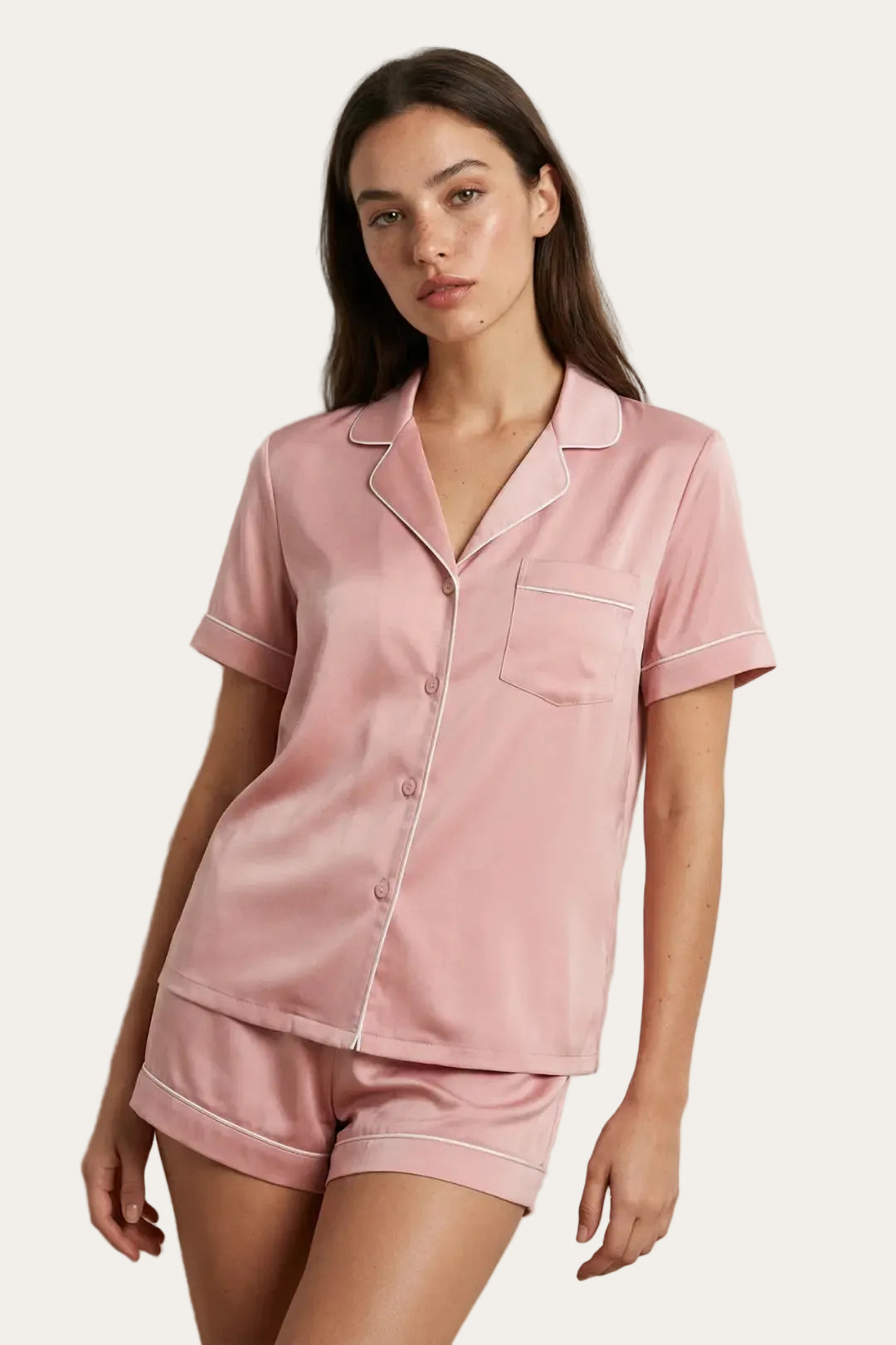 Kurzarm-Pyjama-Set | Roségold