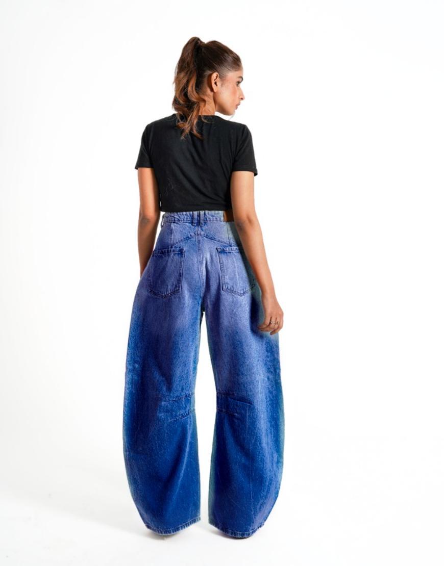 Prestige™ | High-Waist Barrel Jeans in Dunkelblau
