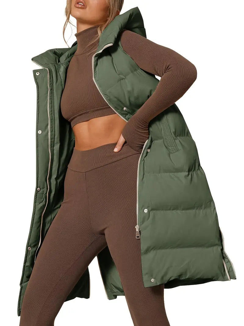 Avalon™ | Warme Longline-Weste mit Kapuze