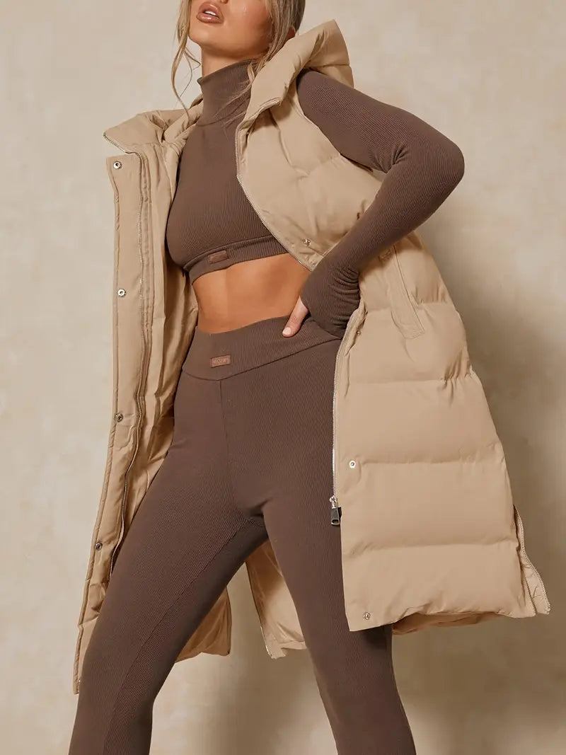 Avalon™ | Warme Longline-Weste mit Kapuze