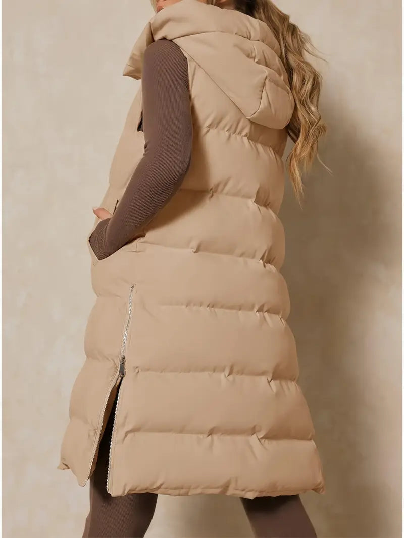Avalon™ | Warme Longline-Weste mit Kapuze