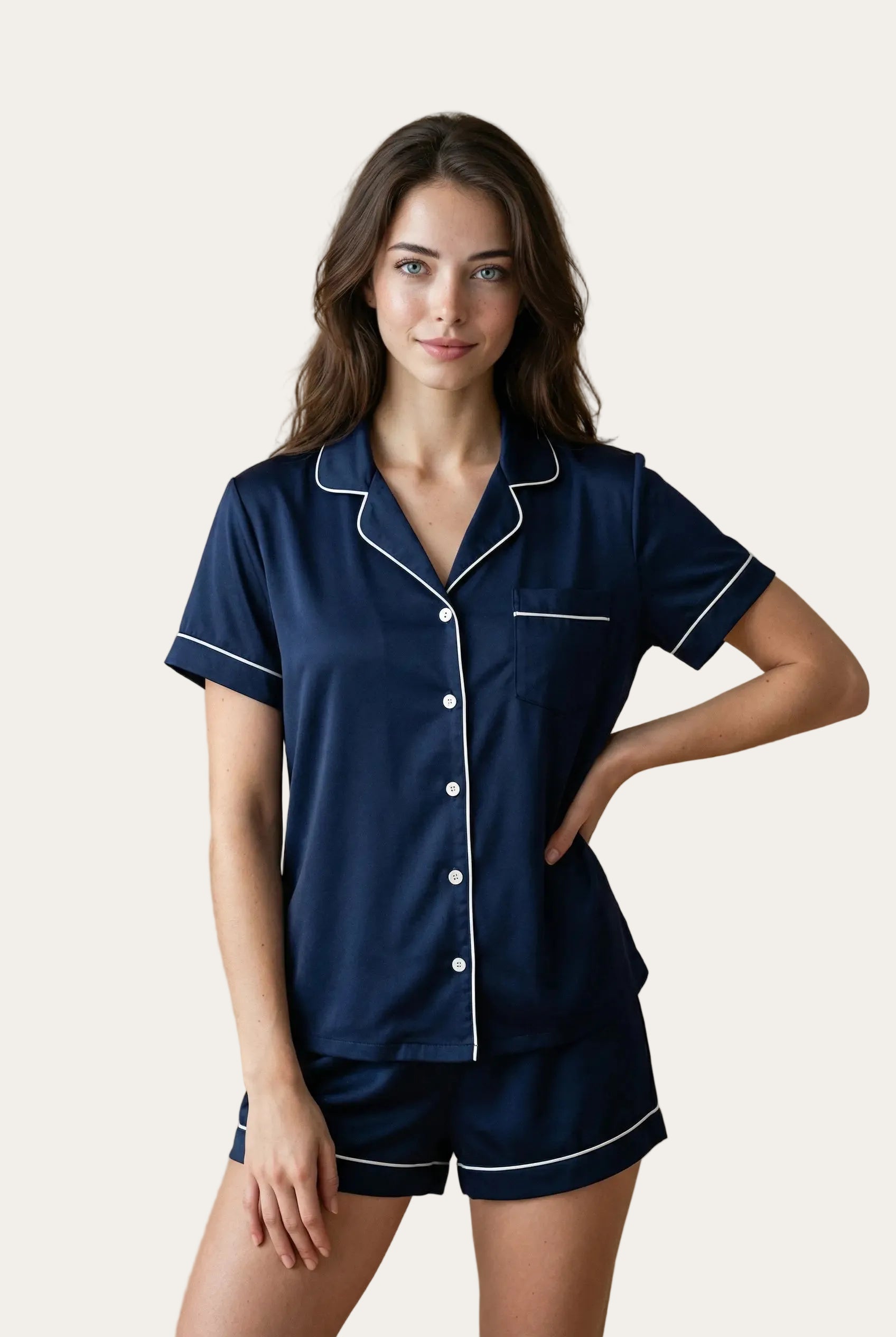 Kurzarm-Pyjama-Set™ | Marineblau