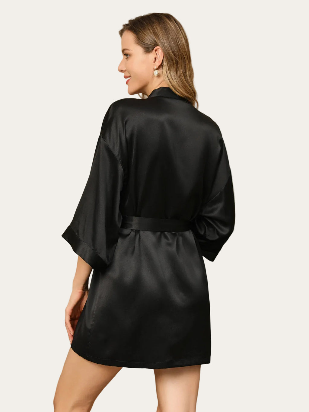 Silk Elegance™ | Seiden-Robe mit Volantärmeln