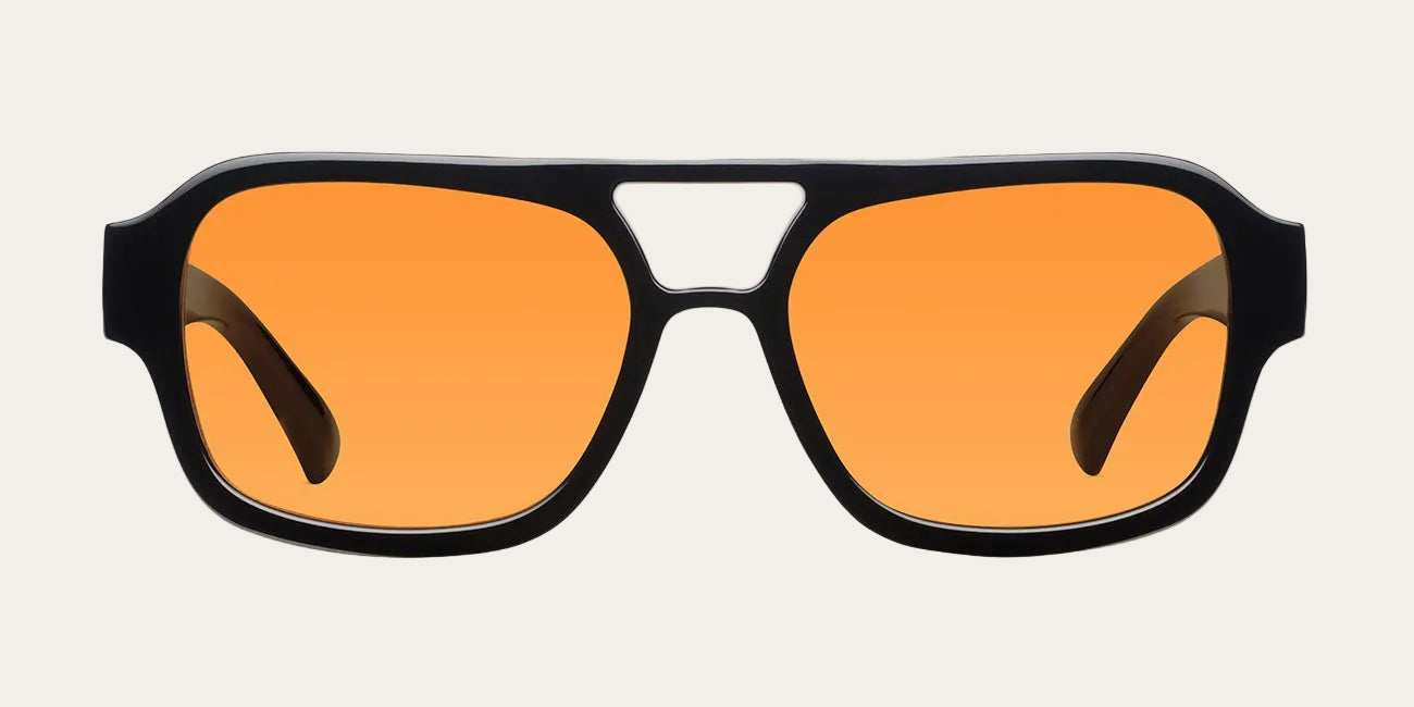 Orion™ | Schwarz & Orange | Oversized Aviator Sonnenbrille