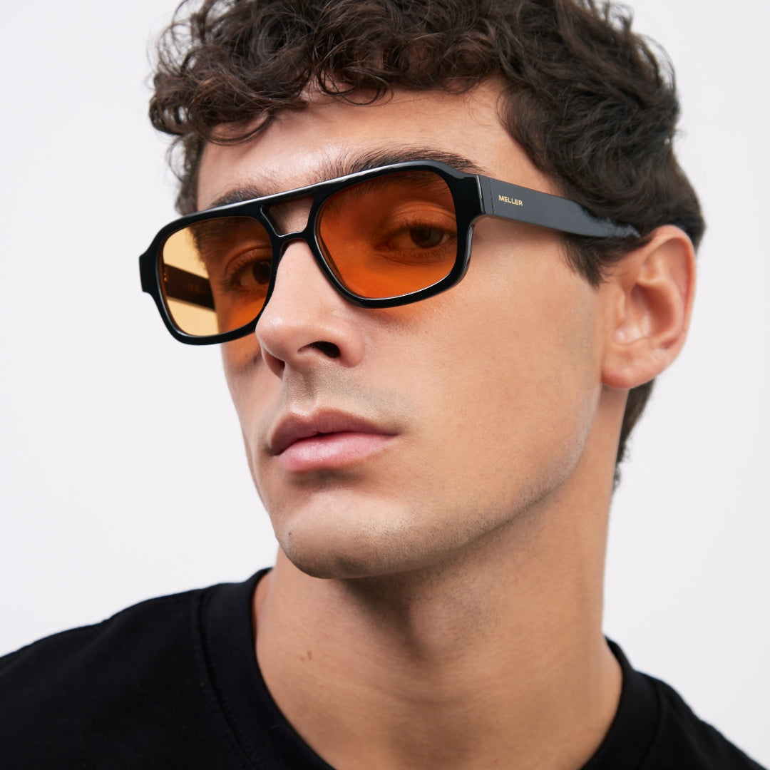 Orion™ | Schwarz & Orange | Oversized Aviator Sonnenbrille